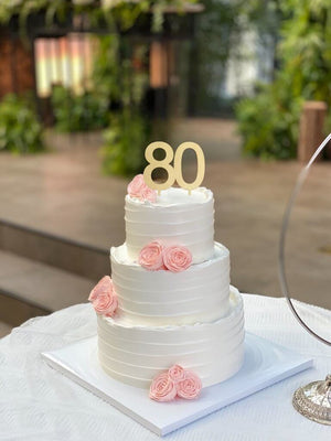 Wooden number 80 happy 80th eighty birthday Cake Topper