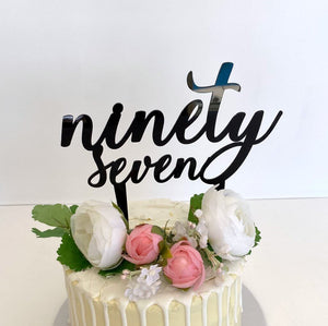 Acrylic Black 'ninety seven' Birthday Cake Topper