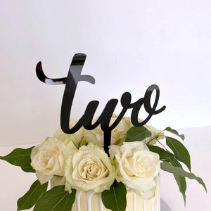 Acrylic Black 'Two' Birthday Cake Topper