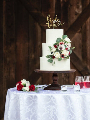 Acrylic Gold Mirror 'Bride To Be' Heart Cake Topper bridal shower wedding cake decorating accessories