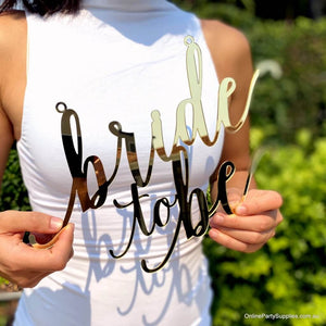 Online Party Supplies Australia 30cm x 30cm acrylic gold hexagon Bride To Be Bridal Hanging Wall Sign - Wedding Centrepiece Decorations