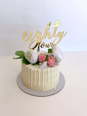 Acrylic Gold Mirror 'eighty four' Birthday Cake Topper