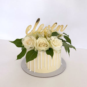 Acrylic Gold Mirror 'eleven' Cake Topper