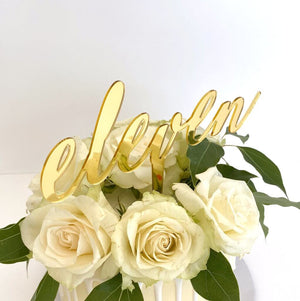 Acrylic Gold Mirror 'eleven' Cake Topper