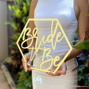 Online Party Supplies Australia acrylic gold mirror hexagon Bride To Be Bridal Hanging Wall Sign - Wedding Centrepiece Decorations