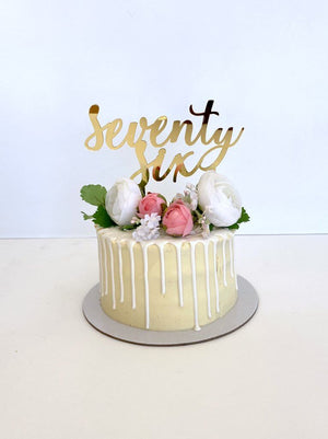 Acrylic Gold Mirror 'seventy six' Birthday Cake Topper