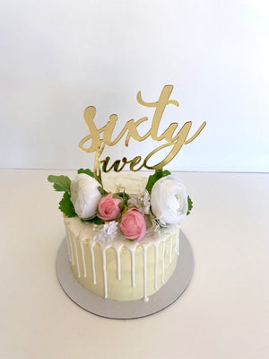 Acrylic Gold Mirror 'sixty five' Birthday Cake Topper