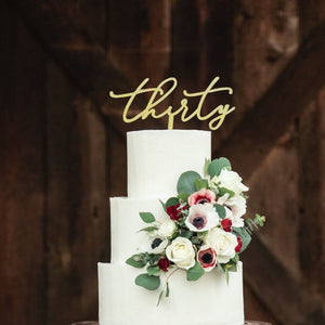 Acrylic Gold Mirror 'Thirty' Cake Topper - 30th Birthday Party Cake Decorations - Online Party Supplies Australia