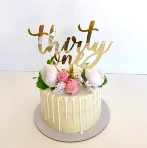 Acrylic Gold Mirror 'thirty one' Birthday Cake Topper