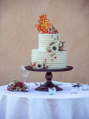 Red Acrylic Chinese Character Longevity Wedding Cake Topper