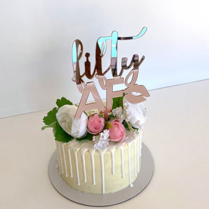 Acrylic Rose Gold Mirror 'fifty AF' Birthday Cake Topper