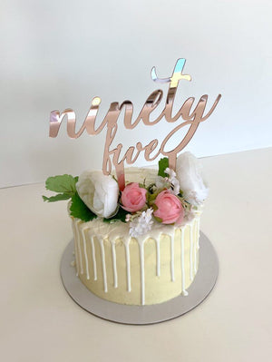 Acrylic Rose Gold Mirror 'ninety five' Birthday Cake Topper