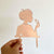 Acrylic Rose Gold Mirror Silhouette Bride Holding a Wedding Ring Cake Topper