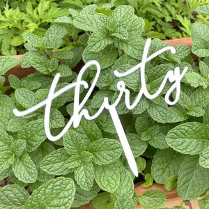 Acrylic Silver Mirror 'Thirty' Cake Topper