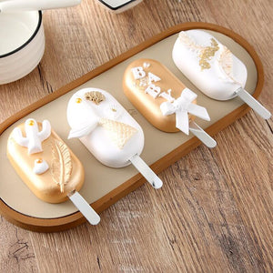 Acrylic Silver Mirror Cakesicle Stick 10 Pack