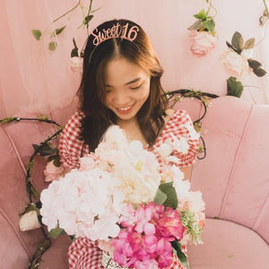 Amscan Elegant Sixteen Blush 'Sweet 16' Rose Gold Metal Headband