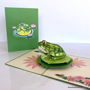 Handmade Green Tree Frog 3D Greeting Card - Australian Native Animal Pop Up Cards