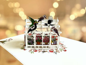Australian Native Greenhouse Garden & Birds Pop Up Card