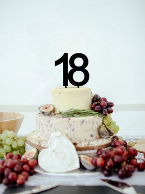 Acrylic Black Number 18 Cake Topper