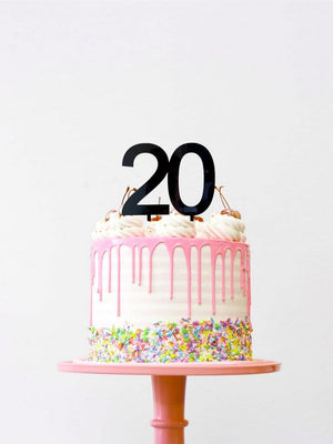 Acrylic Black Number 20 Cake Topper