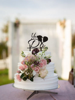 Black Acrylic 'Yes I Do' Wedding Cake Topper - Online Party SuppliesBlack Acrylic 'Yes I Do' Wedding Cake Topper - Online Party Supplies