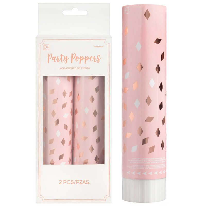 Amscan Blush Birthday Confetti Cannon Poppers 2 Pack