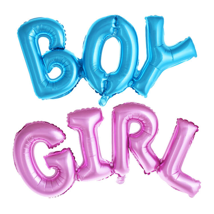 BOY OR GIRL Baby Shower Foil Balloon Banner - Gender Reveal Party Decorations