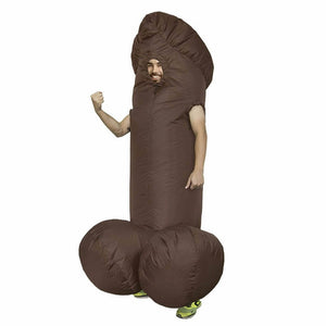 Funny Giant Inflatable Hen Party Penis Costume Suit - Brown
