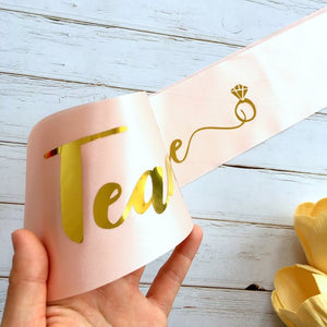 Online Party Supplies Champagne Pink Gold Foiled 'Team Bride' Hen Party Bridal Satin Sash