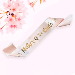Champagne Pink 'Mother Of The Bride' Bachelorette Party Satin Sash