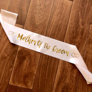 Champagne Pink Mother of the Groom Hen Party Sash