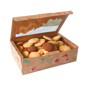 Vintage Christmas cookie boxes with Santa, Snowman, and Gingerbread designs