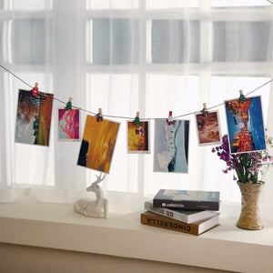 Christmas Wooden Photo Hanging Peg 24 Pack - Xmas Card Holders, Photo Clips, Xmas Hanging Decorative Ornaments