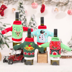 Woolen Christmas Wine Bottle Sweater