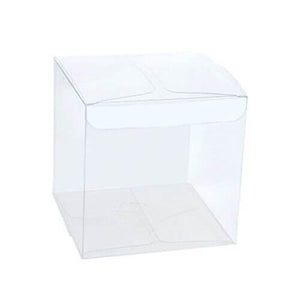 Clear Square PVC Bombonierre Gift Boxes with Flowers 5 Pack
