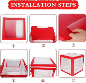 Red & Transparent XMAS Balloon Cube Boxes