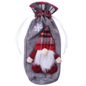 European Style Scandinavian Santa Woodland Santa Claus Christmas Wine Bottle Cover - Online Party Supplies