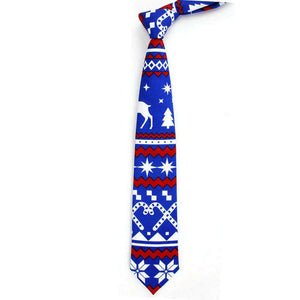 Deluxe Christmas Tie for Men - Blue Xmas