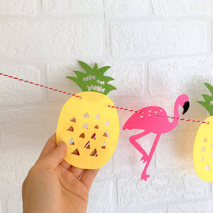 Online Party Supplies DIY Felt Flamingo with Pineapple Bunting Garland for Hawaiian Luau Party