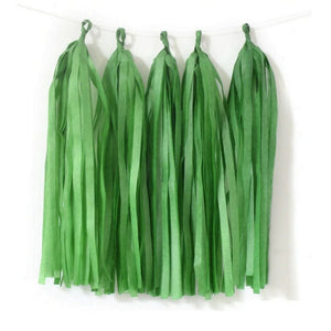 forest green Tissue Paper and Foil Tassel Garlands - Online Party Supplies