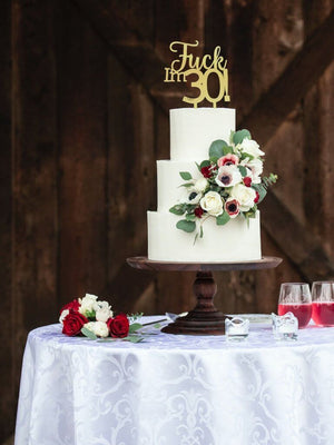 Acrylic Gold Mirror 'Fuck I'm 30!' Birthday Cake Topper - Funny Naughty 30th Thirtieth Birthday Party Cake Decorations