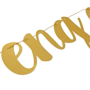 Gold Glitter 'engaged' with Diamonds Hen Party Banner