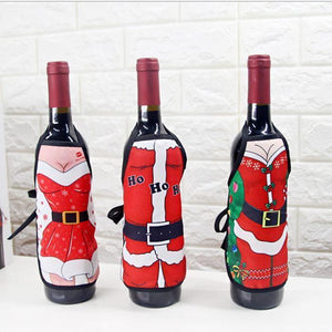 Funny Cute Christmas Bottle Wine Cover Mini Apron 10 Designs - Online Party Supplies