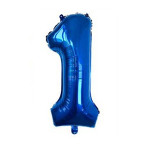 32" Giant Blue 0-9 Number Foil Balloons number 1