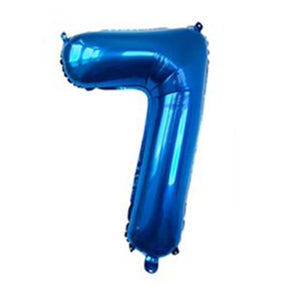 32" Giant Blue 0-9 Number Foil Balloons number 7