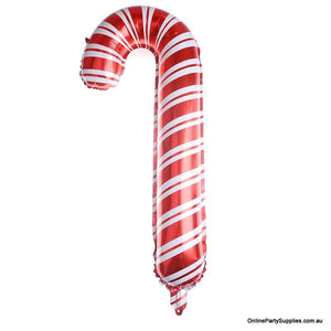 Giant Christmas Candy Cane Shaped Foil Balloon - Candyland Buffet Party Theme / Christmas Tree Hanging Decorations