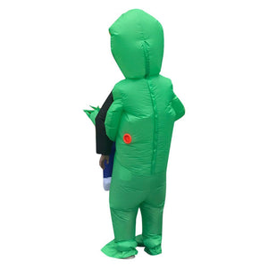 Giant Inflatable Green Alien Pick Me Up Blow Up Costume Suit