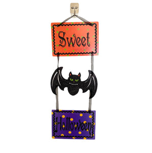 Glitter Sweet Halloween Vampire Bat Door Hanging Ornament