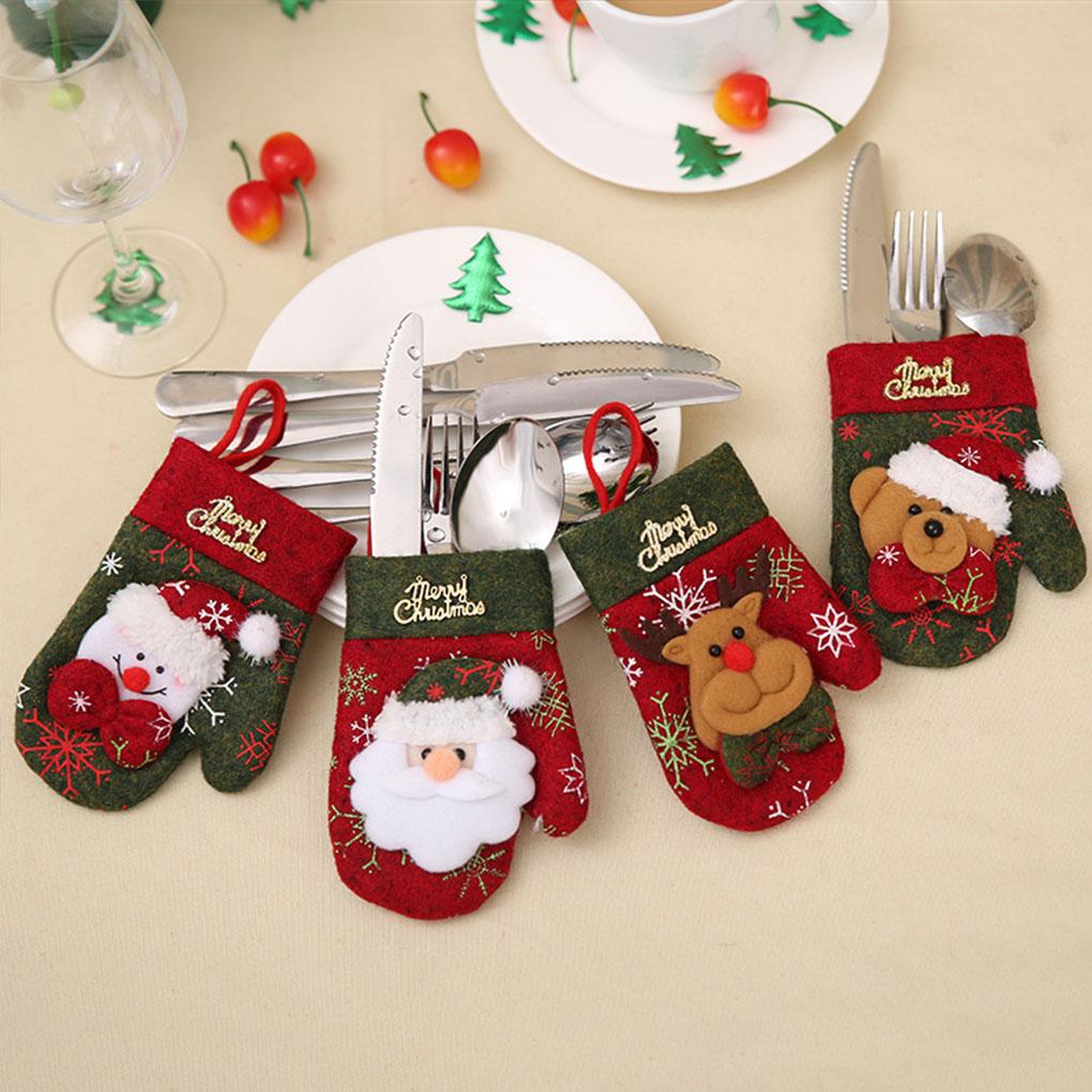 Glove Shaped Christmas Cutlery Holder - Xmas Tableware Decorations - Online Party Supplies