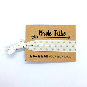Online Party Supplies Gold Dot White Bridal Hair Tie Bridal Wristbands Bracelets Headpieces